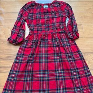 Old Navy Red Plaid Smocked Dress